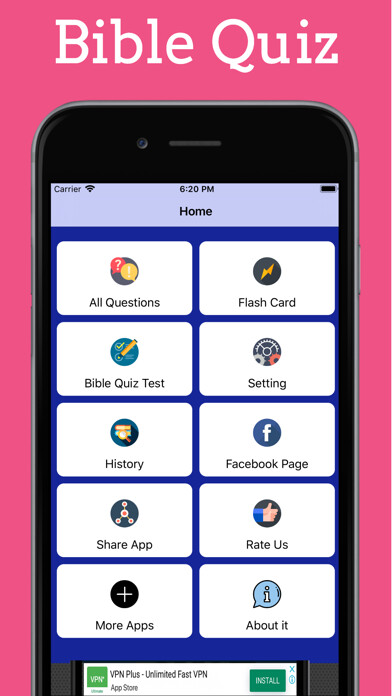 Emulate iPhone app Bible Quiz Unlimited using MyAndroid
