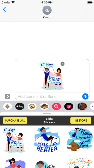 Emulate iPhone app Bible Stickers - Christian using MyAndroid