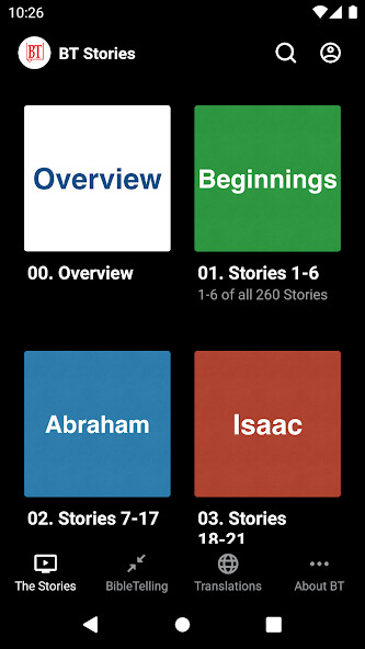 Emulate iPhone app Bible Telling using MyAndroid
