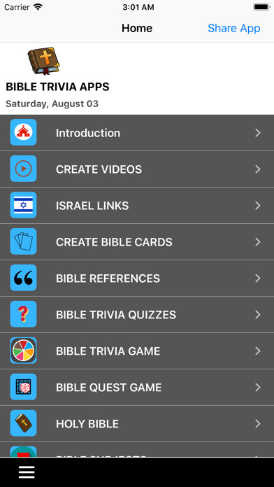 Emulate iPhone app Bible Trivia Apps using MyAndroid