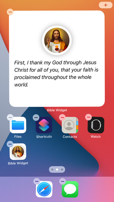 Emulate iPhone app Bible Verse Widget Offline using MyAndroid