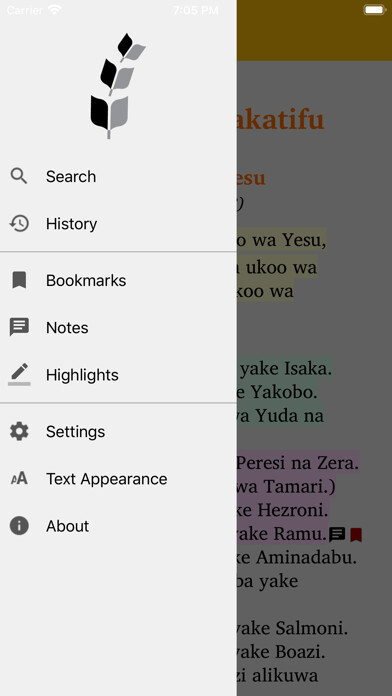 Emulate iPhone app Biblia TKU using MyAndroid