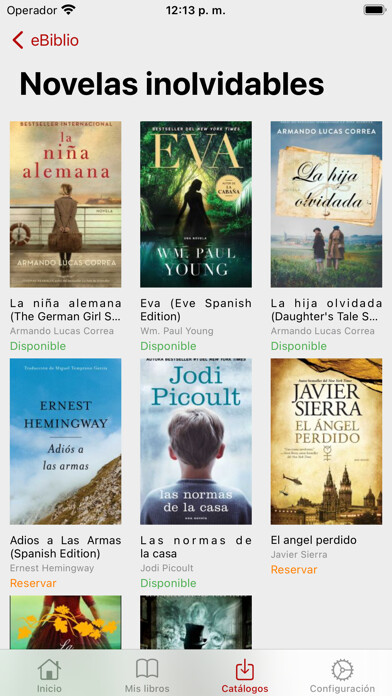 Emulate iPhone app Biblio-e Instituto Cervantes using MyAndroid