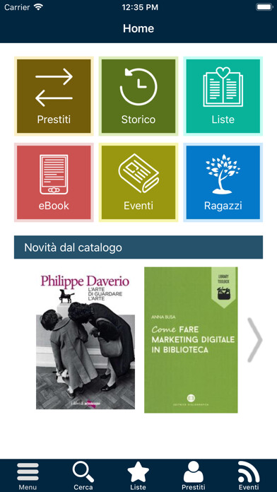 Emulate iPhone app BIBLIOLAZIO using MyAndroid