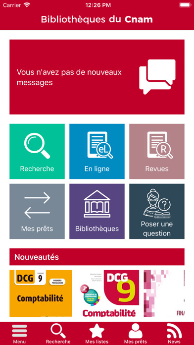 Emulate iPhone app Bibliothèques du Cnam using MyAndroid
