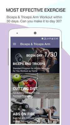 Emulate Android APK Biceps  Triceps Arm Workout - 30 day challenge