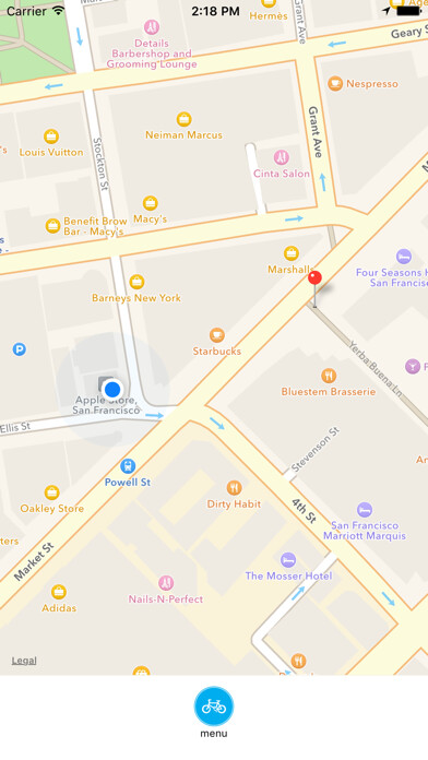 Emulate iPhone app BicycleFinder using MyAndroid