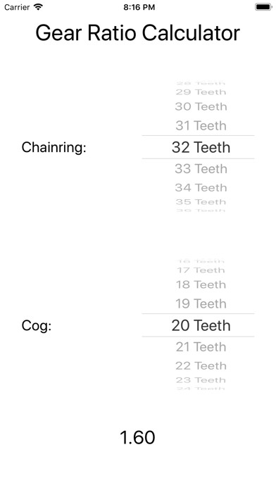 Emulate iPhone app Bicycle Gear Ratio Calculator using MyAndroid Emulate iPhone app Bicycle Gear Ratio Calculator using MyAndroid