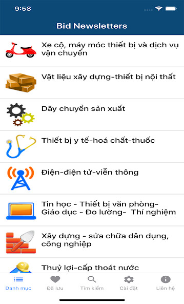 Run android online APK Bid Newsletters - Tra cứu đấu  from MyAndroid or emulate Bid Newsletters - Tra cứu đấu  using MyAndroid