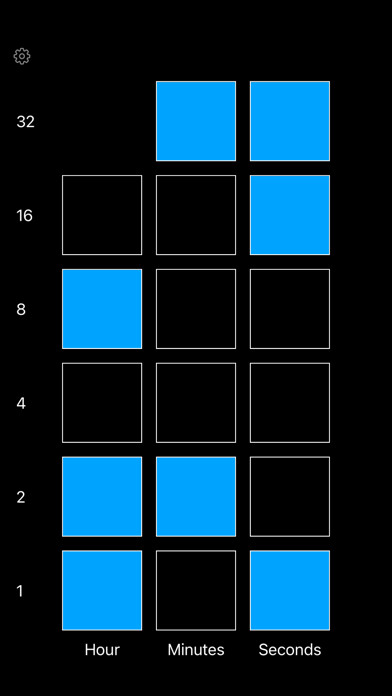 Emulate iPhone app Big binary clock using MyAndroid