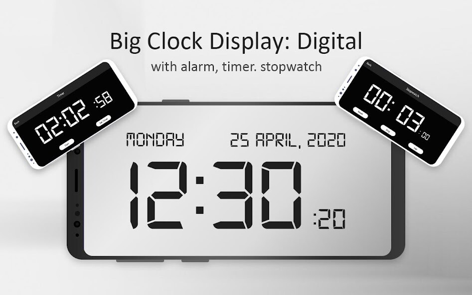 Run android online APK Big Clock Display: Digital from MyAndroid or emulate Big Clock Display: Digital using MyAndroid