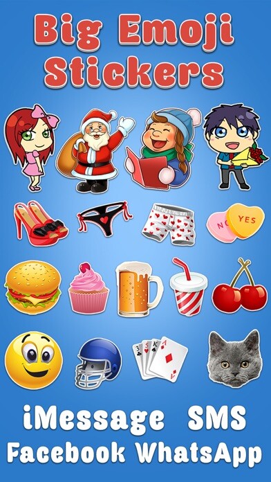 Emulate iPhone app Big Emoji Keyboard - Stickers for Messages, Texting & Facebook using MyAndroid