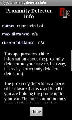 Emulate Android APK biggs proximity detector info