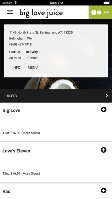 Emulate iPhone app Big Love Juice using MyAndroid
