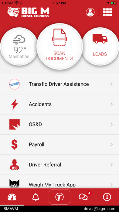 Emulate iPhone app Big M Transportation using MyAndroid