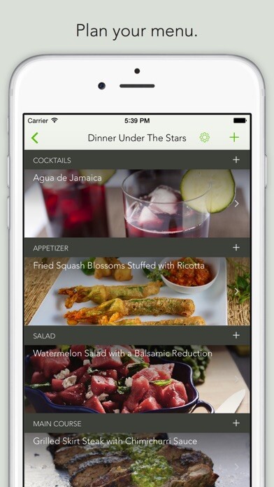 Emulate iPhone app BigNight: Dinner Party Planner using MyAndroid