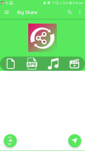 Run android online APK Big Share app :Share Files, Videos & music from MyAndroid or emulate Big Share app :Share Files, Videos & music using MyAndroid