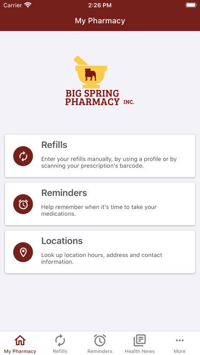 Emulate iPhone app Big Spring Pharmacy using MyAndroid Emulate iPhone app Big Spring Pharmacy using MyAndroid