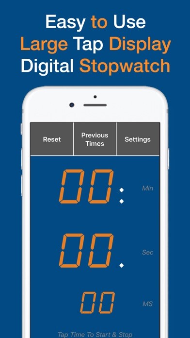 Emulate iPhone app Big Tap Digital Stopwatch using MyAndroid