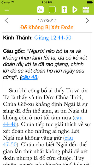 Emulate iPhone app Bài Học Kinh Thánh Hằng Ngày 1 using MyAndroid
