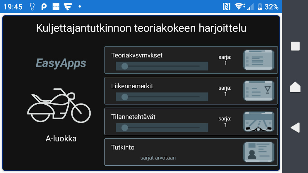 Run android online APK Biili A-luokan teoriakoe from MyAndroid or emulate Biili A-luokan teoriakoe using MyAndroid