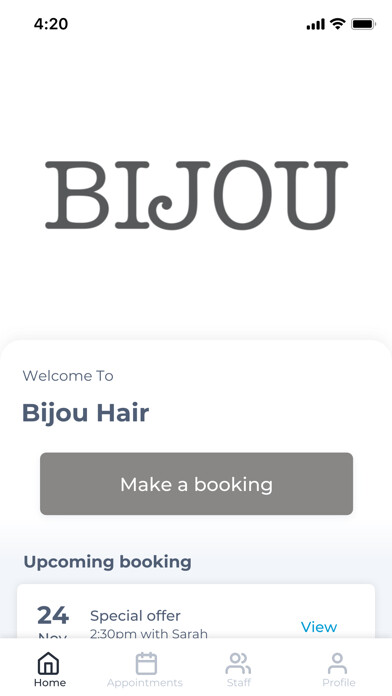 Emulate iPhone app Bijou Hair using MyAndroid