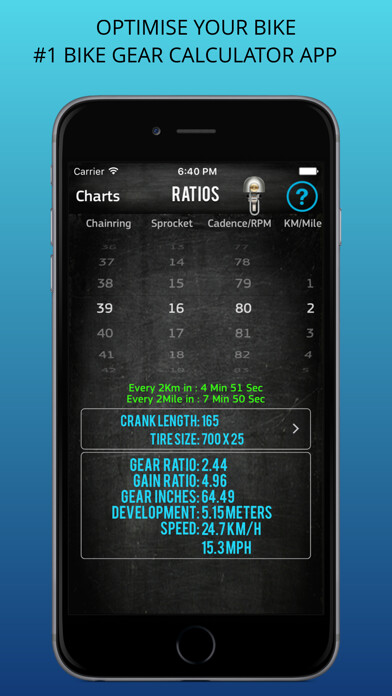 Emulate iPhone app Bike Gear Calculator : Bike Gears, Cycling Gear using MyAndroid Emulate iPhone app Bike Gear Calculator : Bike Gears, Cycling Gear using MyAndroid