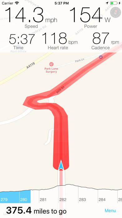 Emulate iPhone app Bike GPX using MyAndroid