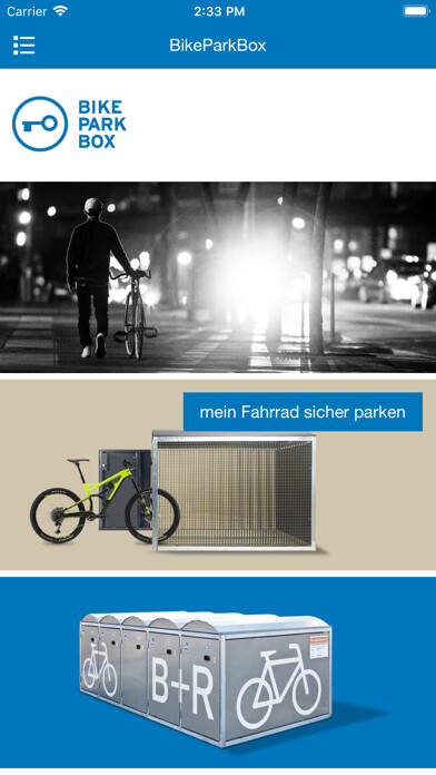 Emulate iPhone app BikeParkBox - safe & smart using MyAndroid Emulate iPhone app BikeParkBox - safe & smart using MyAndroid