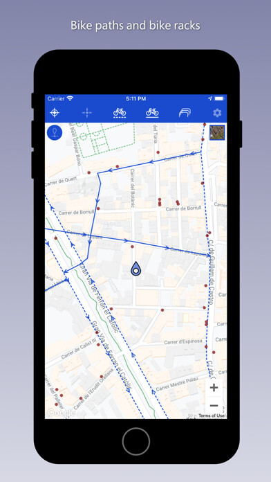 Emulate iPhone app Bike Paths Valencia using MyAndroid