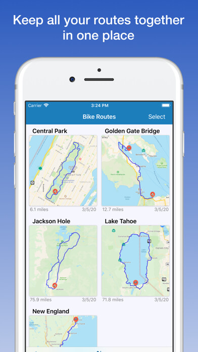 Emulate iPhone app Bike Routes using MyAndroid