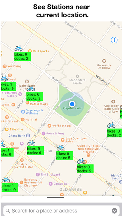 Emulate iPhone app Bike Stations Boise using MyAndroid