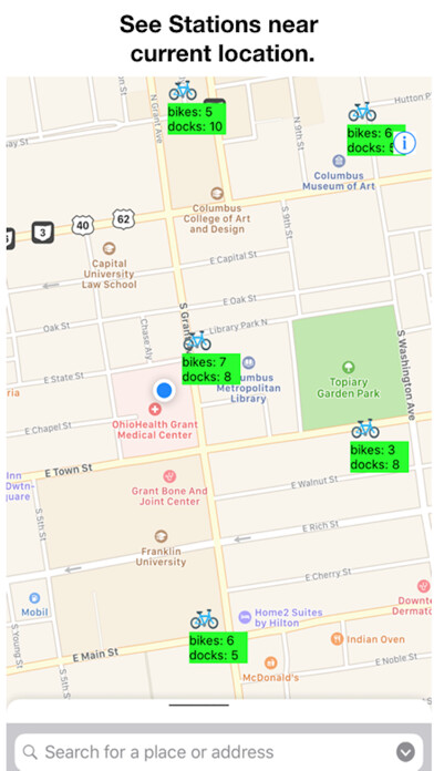 Emulate iPhone app Bike Stations Columbus using MyAndroid