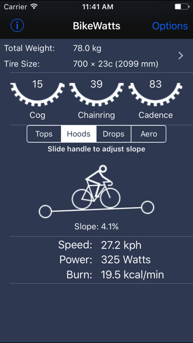 Emulate iPhone app BikeWatts using MyAndroid