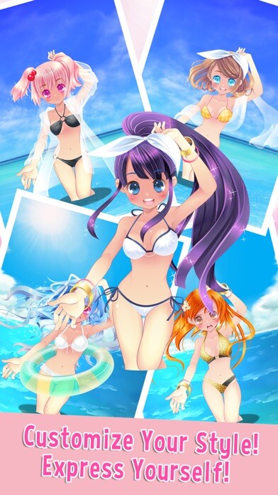 Emulate iPhone app Bikini Girl - Beach Dress Up, Cute Anime Game using MyAndroid