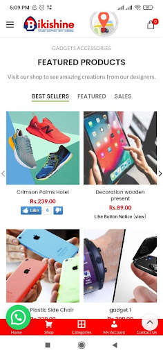 Run android online APK Bikishine - Online Shopping App With Earning from MyAndroid or emulate Bikishine - Online Shopping App With Earning using MyAndroid