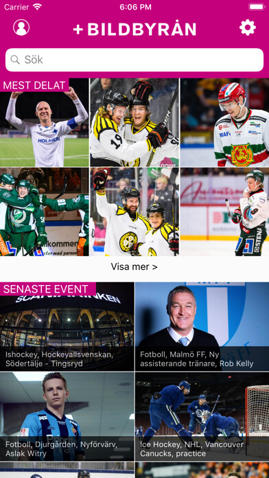 Emulate iPhone app Bildbyrån Plus using MyAndroid