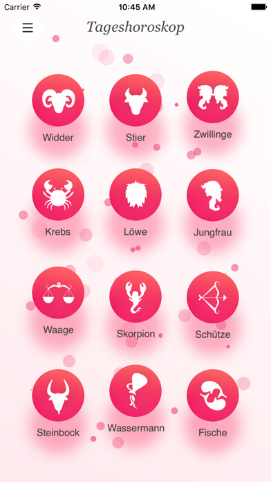 Emulate iPhone app BILD der FRAU - Horoskop using MyAndroid