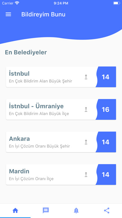 Emulate iPhone app Bildireyim Bunu using MyAndroid