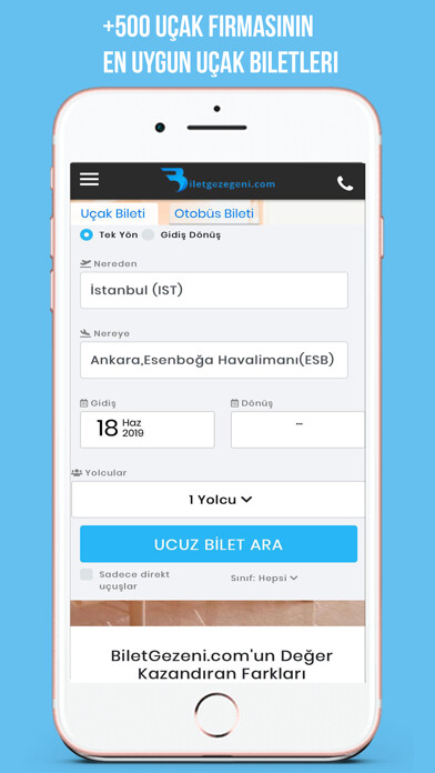 Emulate iPhone app Bilet Gezegeni using MyAndroid