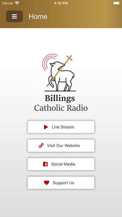 Emulate iPhone app Billings Catholic Radio using MyAndroid