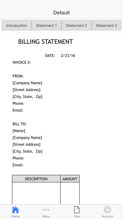 Emulate iPhone app Billing Statement using MyAndroid