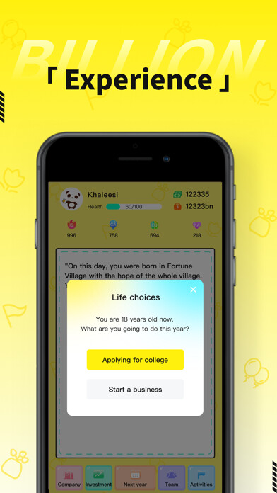 Emulate iPhone app Billionaire Simulator Game using MyAndroid