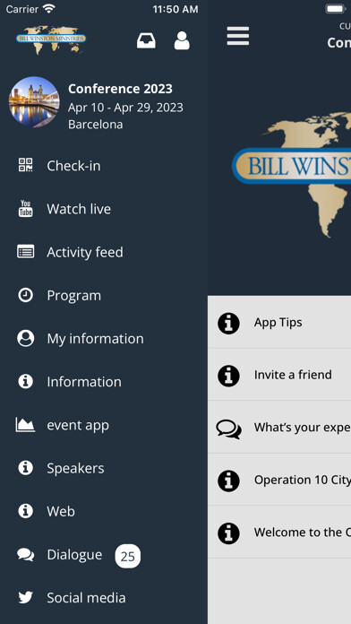 Emulate iPhone app Bill Winston Ministries Events using MyAndroid Emulate iPhone app Bill Winston Ministries Events using MyAndroid