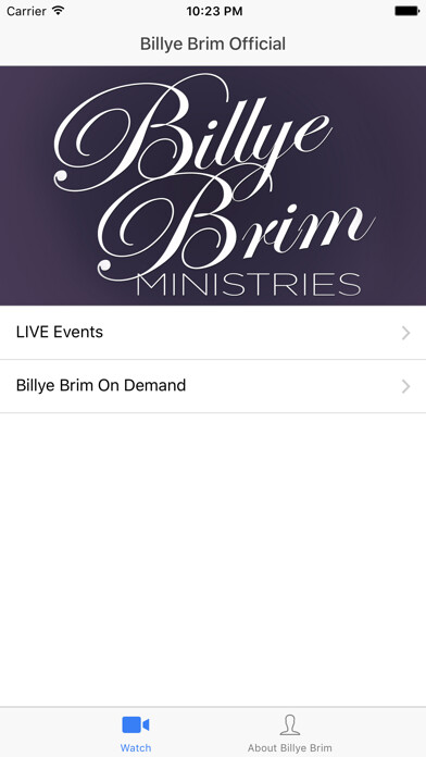 Emulate iPhone app Billye Brim Official using MyAndroid