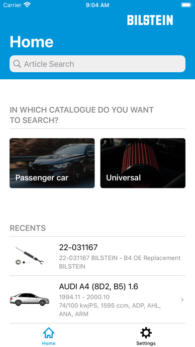 Emulate iPhone app Bilstein using MyAndroid