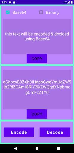 Run android online APK Bin & Base64 TOOL from MyAndroid or emulate Bin & Base64 TOOL using MyAndroid