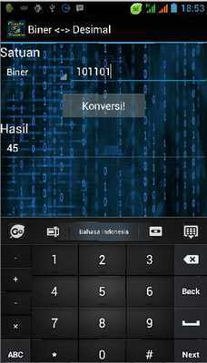 Emulate Android APK Biner <-> Desimal Konversi