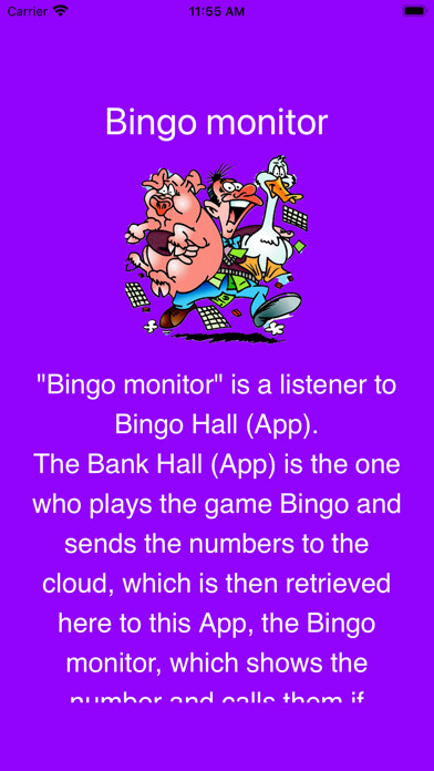 Emulate iPhone app BINGO Game Monitor using MyAndroid
