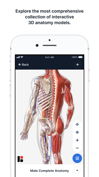 Emulate iPhone app BioDigital Human - 3D Anatomy using MyAndroid